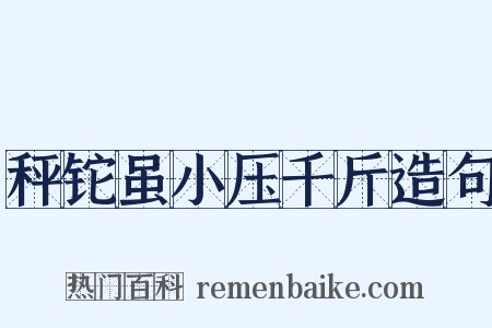秤铊虽小压千斤造句是什么意思的图片